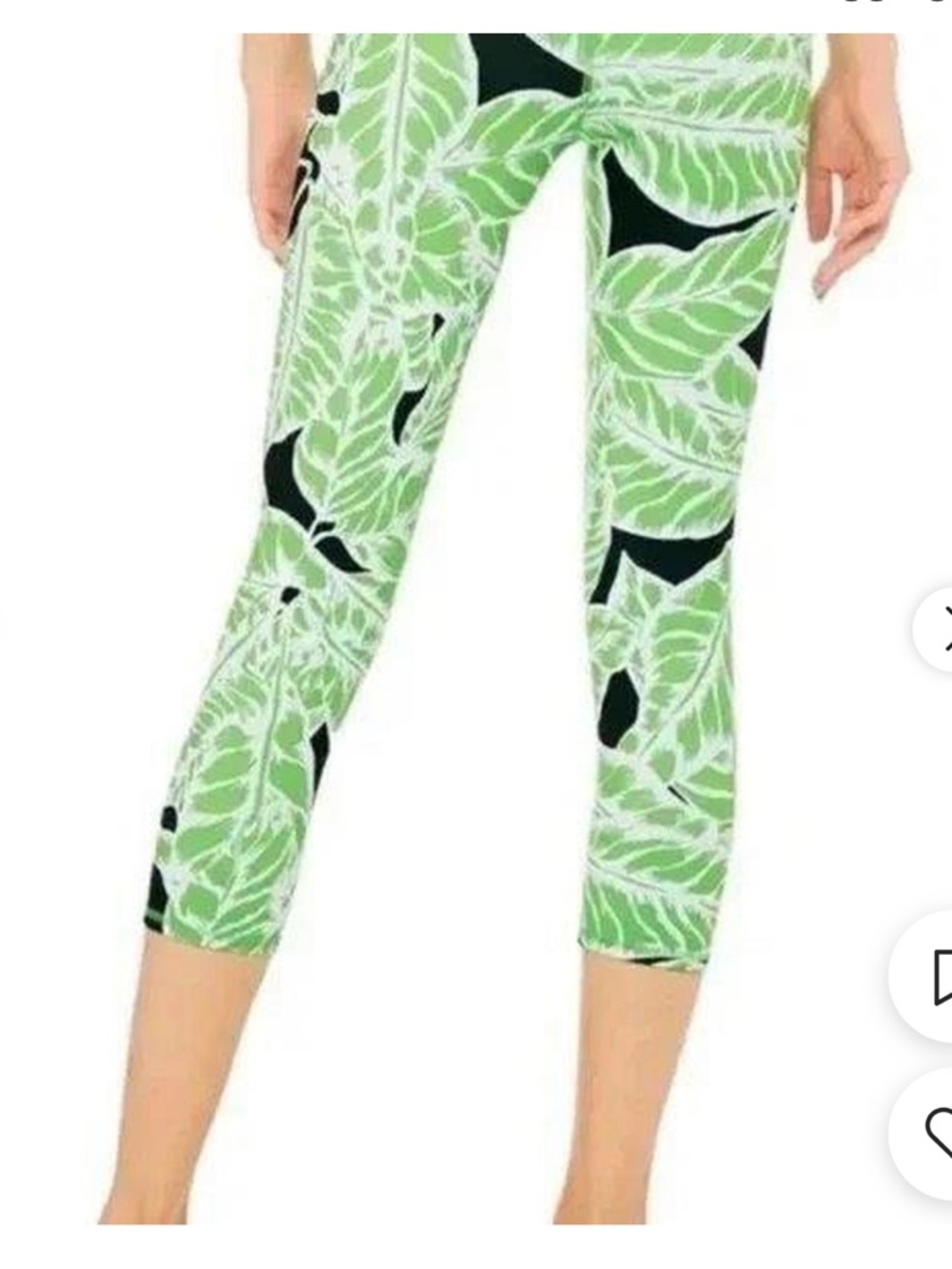 🌴 Alo Yoga Palm Springs Leaf Print Leggings | High-Waist Airbrush | Like New xs